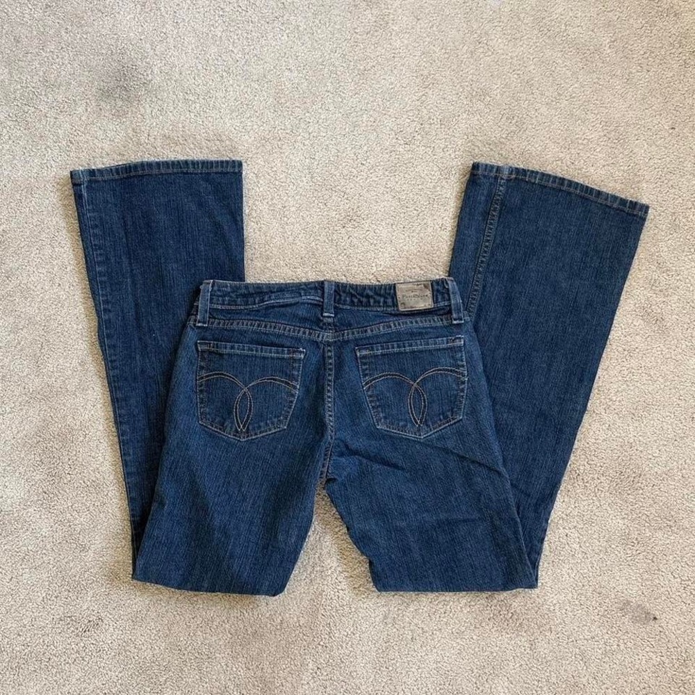 y2k 2000s Paris blues low rise dark wash flare jeans